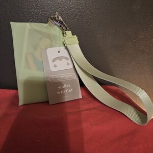 Light Green Wallet Wristlet with Strap